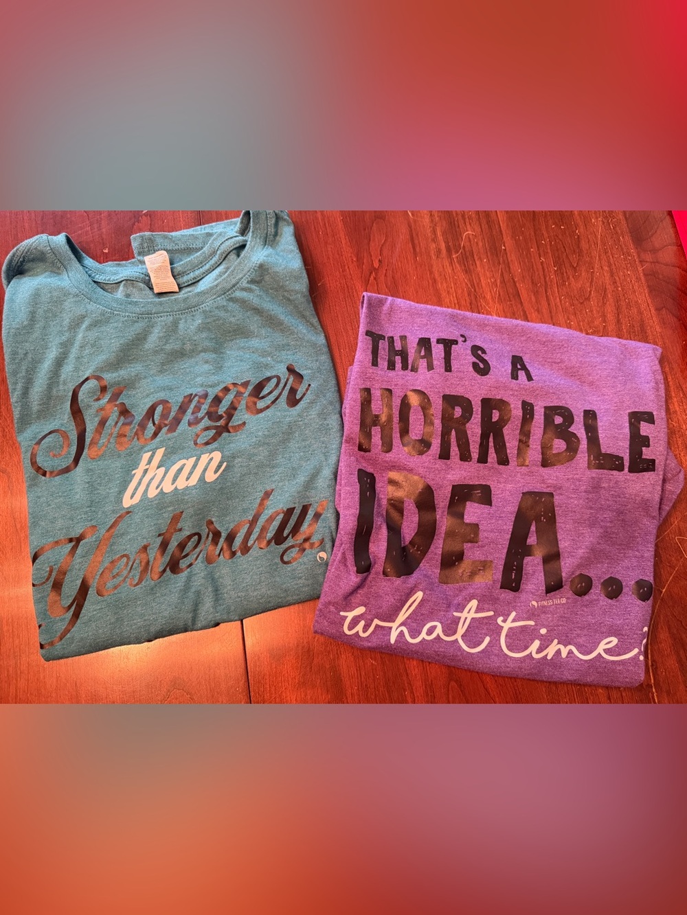 Women’s short Sleeve graphic Tees bundle of 2 in Teal and Purple